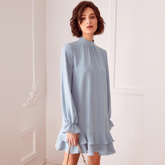 SHEIN Dresses & Skirts - Mock Neck Layered Hem Dress